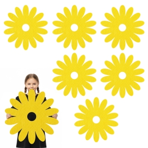 ZESTAW MAXI FRONTÓW KWIATEK FILCOWY ŻÓŁTY 36x36cm 6szt