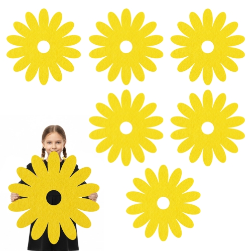 ZESTAW MAXI FRONTÓW KWIATEK FILCOWY ŻÓŁTY 36x36cm 6szt