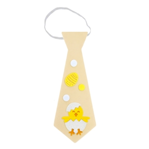 KRAWAT KURCZACZEK W SKORUPCE PISANKI FILCOWY BEŻOWY