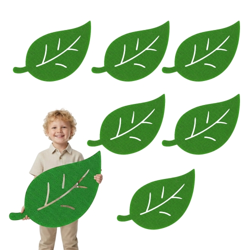 ZESTAW MAXI FRONTÓW LIŚĆ BUKU FILCOWY CIEMNOZIELONY 55x30cm 6szt