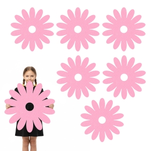 ZESTAW MAXI FRONTÓW KWIATEK FILCOWY RÓŻOWY 36x36cm 6szt