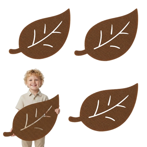 ZESTAW MAXI FRONTÓW LIŚĆ BUKU FILCOWY BRĄZOWY 55x30cm 3szt