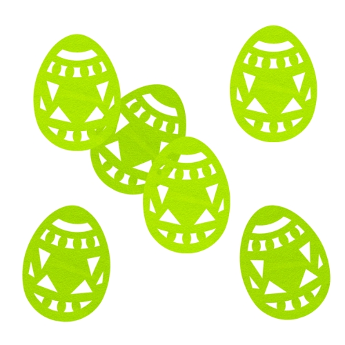 ZESTAW FRONTÓW PISANKI FILCOWY JASNOZIELONY 6cm 6szt