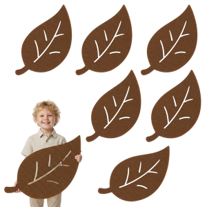 ZESTAW MAXI FRONTÓW LIŚĆ BUKU FILCOWY BRĄZOWY 55x30cm 6szt