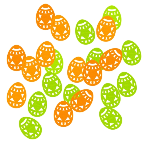 ZESTAW FRONTÓW PISANKI FILCOWY POMARAŃCZOWO-ZIELONE 6cm 24szt