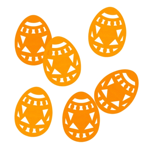 ZESTAW FRONTÓW PISANKI FILCOWY POMARAŃCZOWY 6cm 6szt