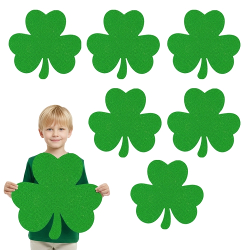 ZESTAW MAXI FRONTÓW KONICZYNKA TRÓJLISTNA FILCOWY ZIELONY 37x36cm 6szt