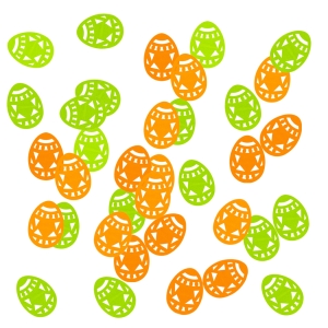 ZESTAW FRONTÓW PISANKI FILCOWY POMARAŃCZOWO-ZIELONE 6cm 36szt