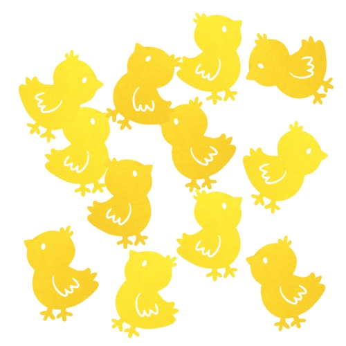 ZESTAW FRONTÓW KURCZACZKI FILCOWY ŻÓŁTY 6cm 12szt