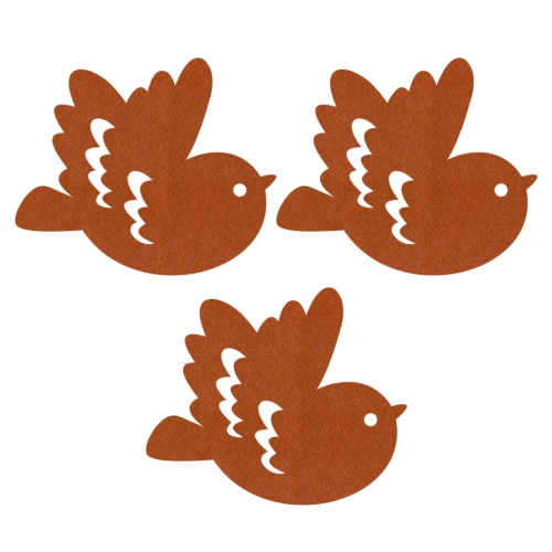 ZESTAW MAXI FRONTÓW PTASZEK FILCOWY BRĄZOWY 43x36cm 3szt