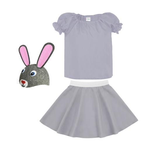 ZESTAW ZAJĄCZEK SZARO-RÓŻOWY 134-140 3el