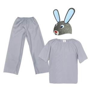 ZESTAW ZAJĄCZEK SZARO-NIEBIESKI 116-128 3el