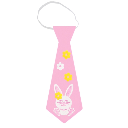 KRAWAT KRÓLICZEK KWIATKI FILCOWY RÓŻOWY