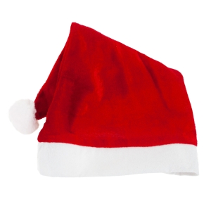CZAPKA MIKOŁAJA WELUR CZERWONA
