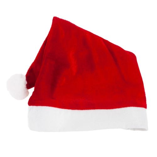 CZAPKA MIKOŁAJA WELUR CZERWONA