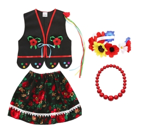 ZESTAW KRAKOWIANKA CZARNY 116-128 4el