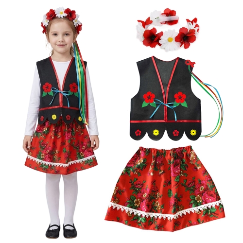 ZESTAW KRAKOWIANKA CZARNO-CZERWONY 116-128 3el