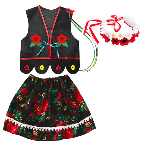 ZESTAW KRAKOWIANKA CZARNY 116-128 3el