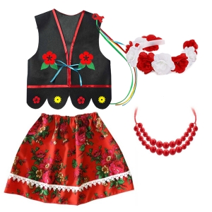 ZESTAW KRAKOWIANKA CZARNO-CZERWONY 98-110 4el