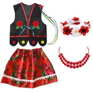 ZESTAW KRAKOWIANKA CZARNO-CZERWONY 98-110 4el