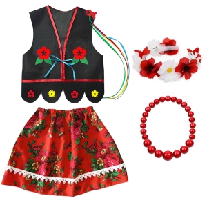 ZESTAW KRAKOWIANKA CZARNO-CZERWONY 98-110 4el