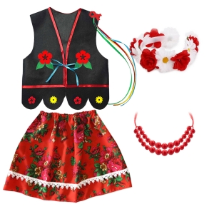 ZESTAW KRAKOWIANKA CZARNO-CZERWONY 98-110 4el