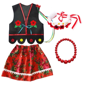 ZESTAW KRAKOWIANKA CZARNO-CZERWONY 98-110 4el