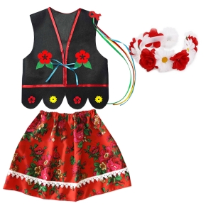 ZESTAW KRAKOWIANKA CZARNO-CZERWONY 98-110 3el