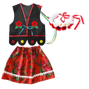 ZESTAW KRAKOWIANKA CZARNO-CZERWONY 98-110 3el