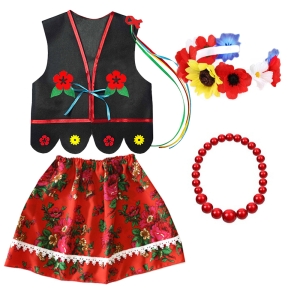 ZESTAW KRAKOWIANKA CZARNO-CZERWONY 98-110 4el