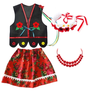 ZESTAW KRAKOWIANKA CZARNO-CZERWONY 98-110 4el