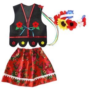 ZESTAW KRAKOWIANKA CZARNO-CZERWONY 98-110 3el