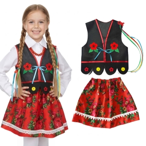 ZESTAW KRAKOWIANKA CZARNO-CZERWONY 98-110 2el