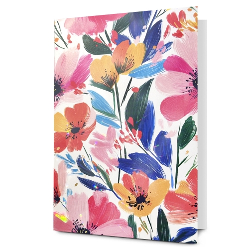 KARTKA BEZ ŻYCZEŃ KWIATY KOLOROWA 17x12cm