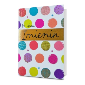 KARTKA IMIENINY GROSZKI KOLOROWA 19x13cm
