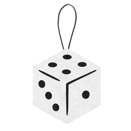 ZAWIESZKA KOSTKA DO GRY FILCOWA BIAŁA 6,5x5,5cm