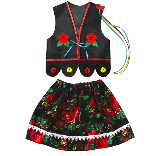 ZESTAW KRAKOWIANKA CZARNY 116-128 2el