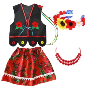 ZESTAW KRAKOWIANKA CZARNO-CZERWONY 98-110 4el