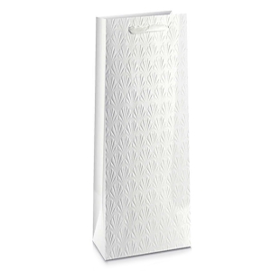 TOREBKA PREZENTOWA MUSZELKI TŁOCZONA BIAŁA 36x11cm