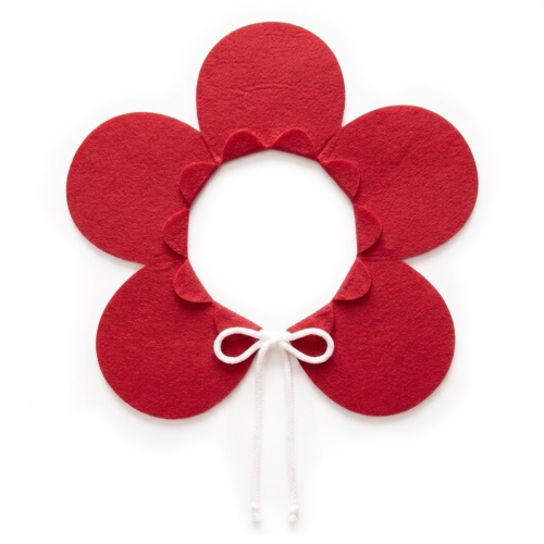 KOŁNIERZYK KWIATEK FILCOWY CZERWONY