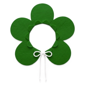 KOŁNIERZYK KWIATEK FILCOWY CIEMNOZIELONY