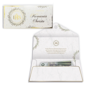 KOPERTA KOMUNIA IHS BIAŁA 22x10,5cm