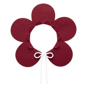 KOŁNIERZYK KWIATEK FILCOWY BORDOWY
