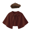 ZESTAW PELERYNA I BERET BRĄZOWY L/XL 2el