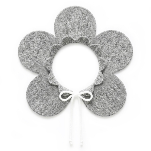 KOŁNIERZYK KWIATEK FILCOWY SZARY MELANŻ