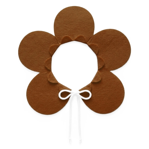KOŁNIERZYK KWIATEK FILCOWY JASNOBRĄZOWY
