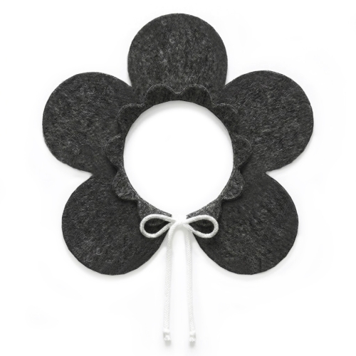 KOŁNIERZYK KWIATEK FILCOWY GRAFITOWY
