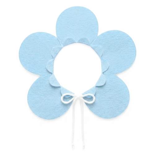 KOŁNIERZYK KWIATEK FILCOWY BŁĘKITNY