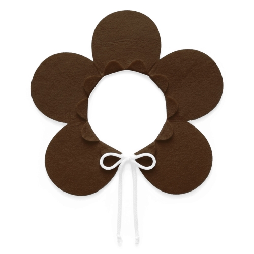 KOŁNIERZYK KWIATEK FILCOWY CIEMNOBRĄZOWY