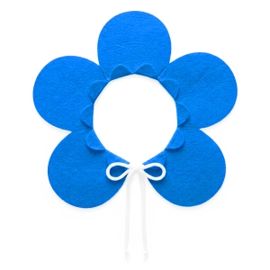 KOŁNIERZYK KWIATEK FILCOWY NIEBIESKI
